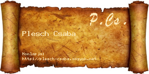 Plesch Csaba névjegykártya